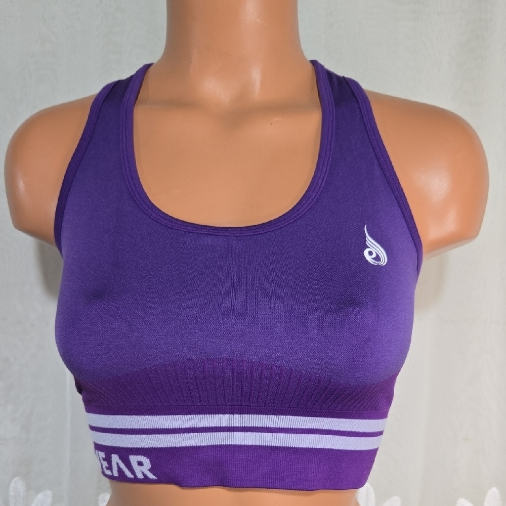 Ryderwear Purple & Gray Sports Bra Sz Small